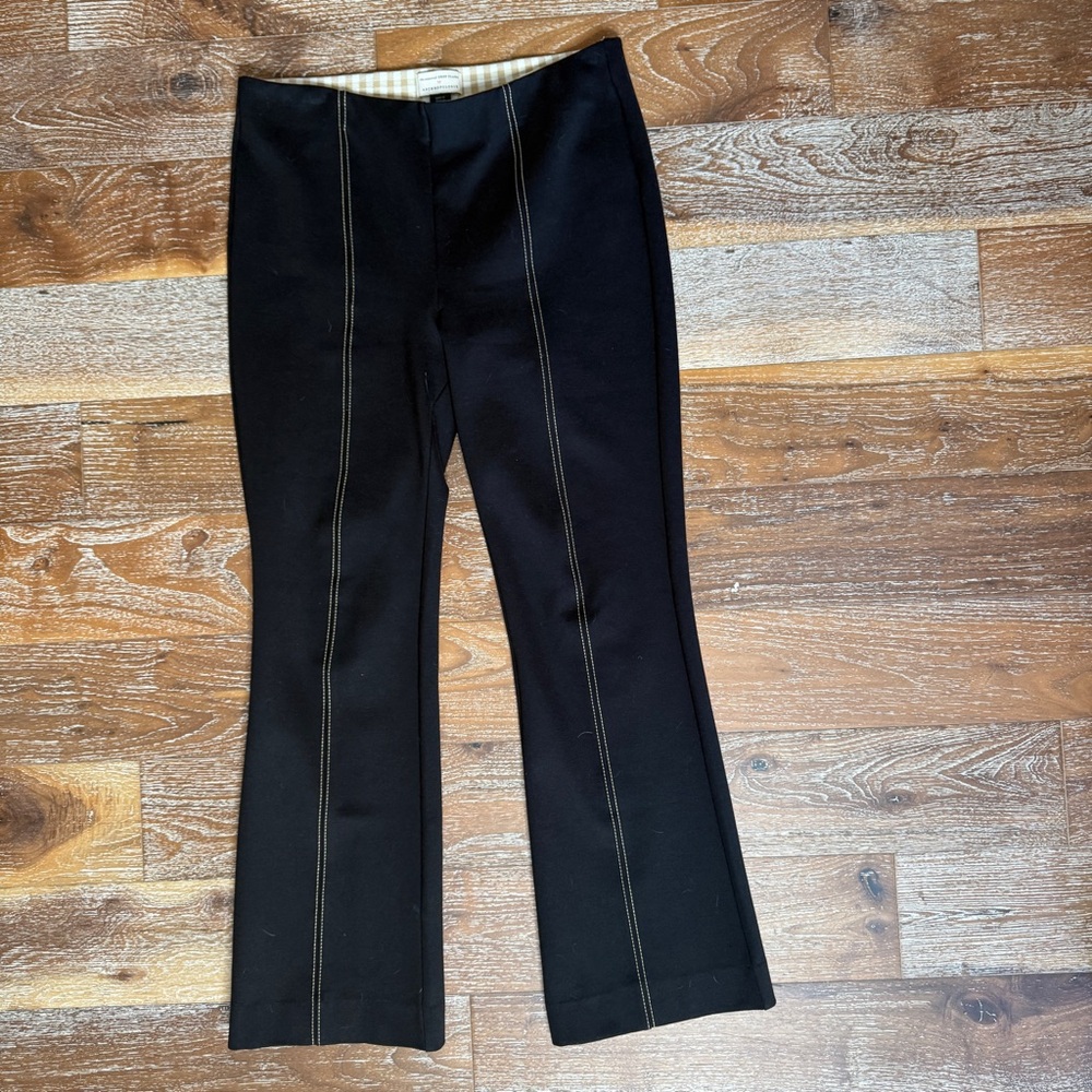 Anthropologie The Essential Women’s Crop Flare Pants / Black and Tan / Size M - Picture 2 of 7